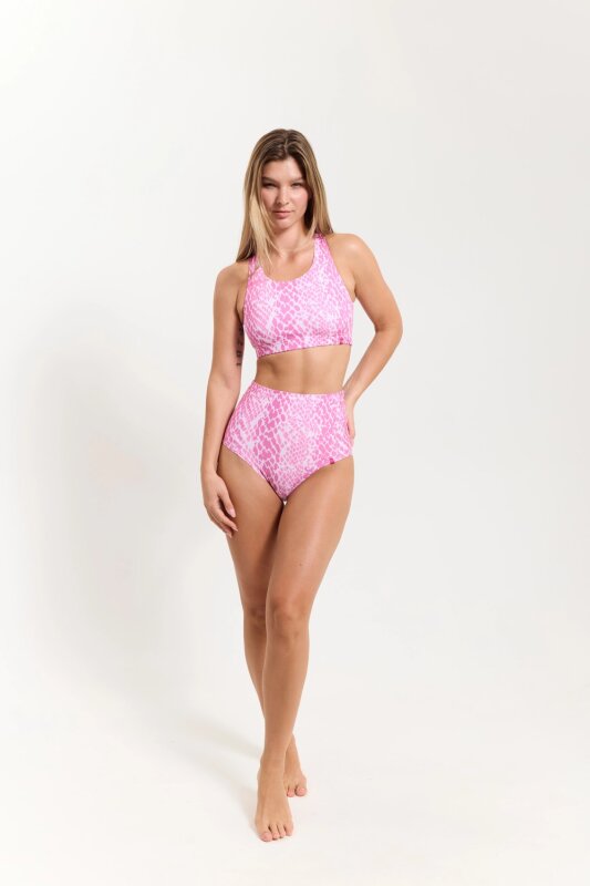 Pole Addict Shorts High Waist Pink Snake M