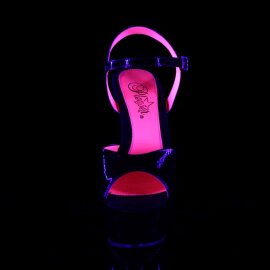 Pleaser Sandali KISS-209TT Vernice Nero/Nero-Rosa Acceso...