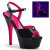 Pleaser Sandali KISS-209TT Vernice Nero/Nero-Rosa Acceso Neon EU-36 / US-6