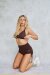 Lunalae Top Sienna Mesh Cut Out Bra Cioccolato
