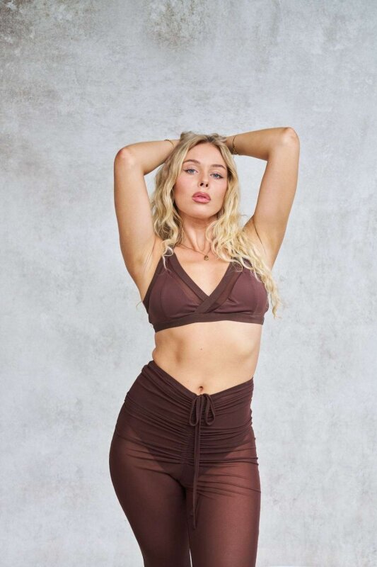 Lunalae Top Sienna Mesh Cut Out Bra Cioccolato S