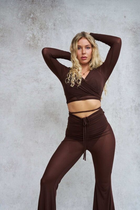 Lunalae Top Sienna Wrap Around Mesh Cioccolato S