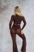 Lunalae Top Sienna Wrap Around Mesh Cioccolato M