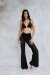 Lunalae Pantaloni Sienna Mesh Flare Nero