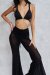 Lunalae Pantaloni Sienna Mesh Flare Nero S