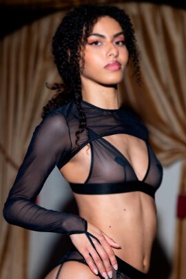 Les Polettes Bolero Naora Mesh Nero S