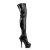 Pleaser KISS-3000 Stivali Sopra Il Ginocchio - Vernice Elasticizzato Nero/Nero EU-42 / US-12