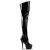 Pleaser KISS-3010 Stivali Sopra Il Ginocchio - Vernice Nero/Nero EU-37 / US-7