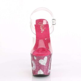 Pleaser Sandali LOVESICK-708HEART Trasparente/Rosa Acceso-Strass EU-35 / US-5