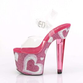 Pleaser Sandali LOVESICK-708HEART Trasparente/Rosa Acceso-Strass EU-35 / US-5