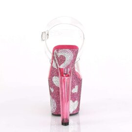 Pleaser Sandali LOVESICK-708HEART Trasparente/Rosa Acceso-Strass EU-35 / US-5