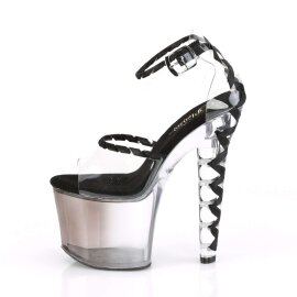 Pleaser Sandali LOVESICK-712T Trasparente-Nero/Nero Sfumato EU-41 / US-11