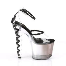 Pleaser Sandali LOVESICK-712T Trasparente-Nero/Nero Sfumato EU-41 / US-11