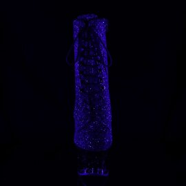 Pleaser Stivaletti MOON-1020MER Viola-Blu Ombre GlitterNero/Nero EU-35 / US-5