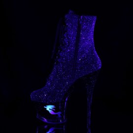 Pleaser Stivaletti MOON-1020MER Viola-Blu Ombre GlitterNero/Nero EU-35 / US-5