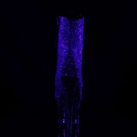 Pleaser Stivaletti MOON-1020MER Viola-Blu Ombre GlitterNero/Nero EU-35 / US-5