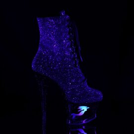 Pleaser Stivaletti MOON-1020MER Viola-Blu Ombre GlitterNero/Nero EU-35 / US-5