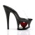 Pleaser Mules MOON-701HRS Trasparente/Nero Rosso Strass EU-35 / US-5