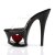 Pleaser Mules MOON-701HRS Trasparente/Nero Rosso Strass EU-37 / US-7
