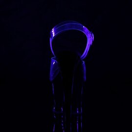 Pleaser Sandali MOON-708FLM Trasparente/Nero-Ombre EU-35 / US-5