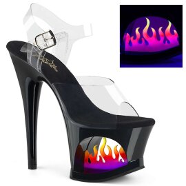 Pleaser Sandali MOON-708FLM Trasparente/Nero-Ombre EU-37...