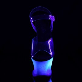 Pleaser Sandali MOON-708MER Trasparente/Blu Ombre EU-35 / US-5