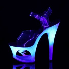 Pleaser Sandali MOON-708MER Trasparente/Blu Ombre EU-35 / US-5