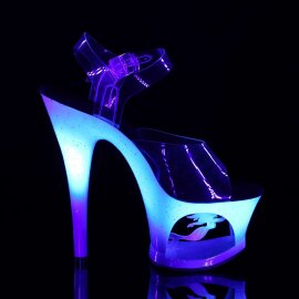 Pleaser Sandali MOON-708MER Trasparente/Blu Ombre EU-35 / US-5
