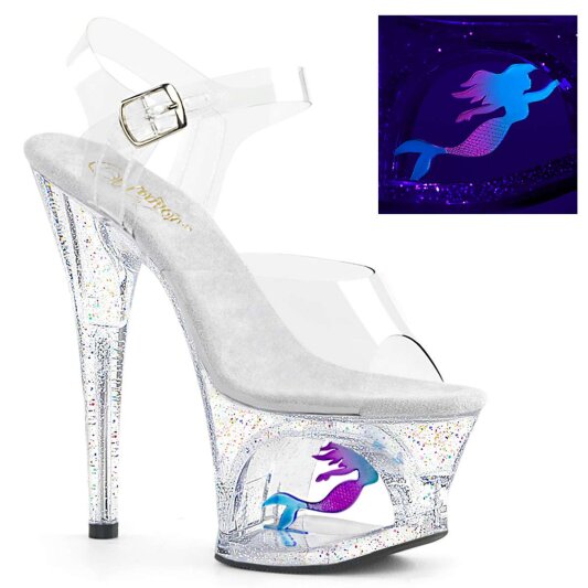 Pleaser Sandali MOON-708MER Trasparente/Trasparente EU-35 / US-5