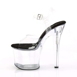 Pleaser Sandali RADIANT-708 Trasparente-Nero/Trasparente EU-37 / US-7