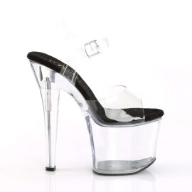 Pleaser Sandali RADIANT-708 Trasparente-Nero/Trasparente EU-37 / US-7