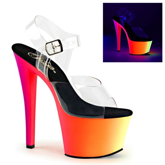 Pleaser Sandali Arcobaleno-308UV Trasparente/Neon-Multi EU-35 / US-5