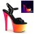 Pleaser Sandali Arcobaleno-309UV Vernice Nero/Neon-Multicolore EU-37 / US-7