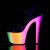 Pleaser Sandali Arcobaleno-309UV Vernice Nero/Neon-Multicolore EU-37 / US-7