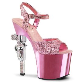 Pleaser Sandali REVOLVER-709G Rosa Baby Multi Glitter/Rosa Baby Cromato EU-35 / US-5