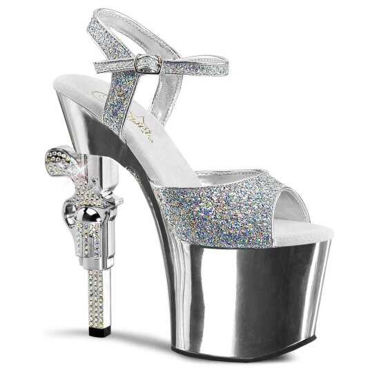 Pleaser Sandali REVOLVER-709G Argento Multi Glitter/Argento Cromato EU-37 / US-7