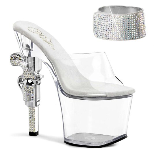 Pleaser Mules REVOLVER-712 Trasparente/Trasparente EU-35 / US-5