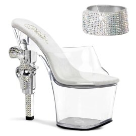 Pleaser Mules REVOLVER-712 Trasparente/Trasparente EU-35...