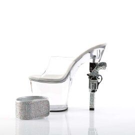 Pleaser Mules REVOLVER-712 Trasparente/Trasparente EU-35 / US-5