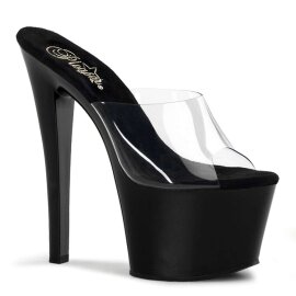 Pleaser Mules SKY-301 Trasparente/Nero EU-35 / US-5