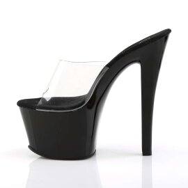 Pleaser Mules SKY-301 Trasparente/Nero EU-35 / US-5