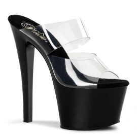Pleaser Mules SKY-302 Trasparente/Nero EU-35 / US-5