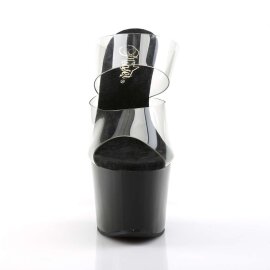 Pleaser Mules SKY-302 Trasparente/Nero EU-35 / US-5