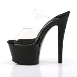 Pleaser Mules SKY-302 Trasparente/Nero EU-35 / US-5