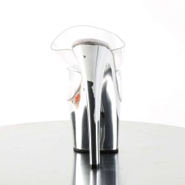 Pleaser Mules SKY-302 Trasparente/Argento Cromato EU-35 / US-5
