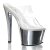 Pleaser Mules SKY-302 Trasparente/Argento Cromato EU-35 / US-5