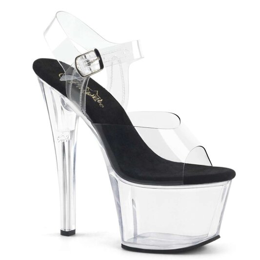 Pleaser Sandali SKY-308 Trasparente Nero EU-35 / US-5