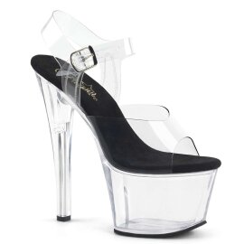 Pleaser Sandali SKY-308 Trasparente Nero EU-35 / US-5