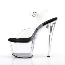 Pleaser Sandali SKY-308 Trasparente-Nero/Trasparente EU-37 / US-7