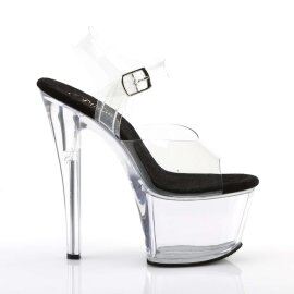 Pleaser Sandali SKY-308 Trasparente-Nero/Trasparente EU-37 / US-7